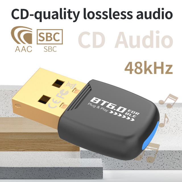 2026 HG Upgrade new bluetooth V6.0 adapter dongle driver free support Win7/8.1/10/11