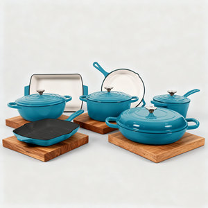 Hot bán men tráng Hà Lan lò Frying Pan bền gỉ bằng chứng chậu nấu ăn KICHEN assesories gang <span class=keywords><strong>Cookware</strong></span> Set - Product Image 2