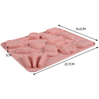 SILIKOLOVE Usine 16 Cavité Kit De Maquillage Forme Gâteau Maker LFGB Platine Antiadhésif Sans BPA Silicone Fondant Gâteau Décoration Moules