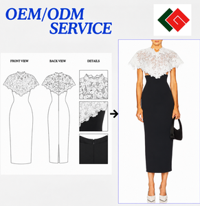 Vestidos Midi Elegantes de Cintura Imperio con Encaje y Tejido Liso para Mujer - Novedad al por Mayor - Product Image 2