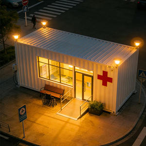 <span class=keywords><strong>Maison</strong></span> conteneur à deux étages en panneaux sandwich, aménagée en boutique éphémère, avec kiosque à café et bar, utilisable comme serre ou bureau - Product Image 5