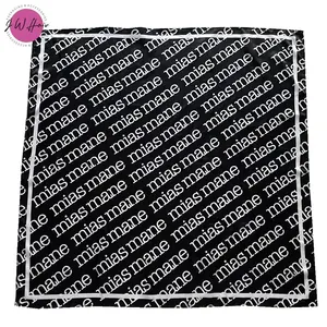 100% Silk Satin Scarves Printing Designer Foulard Square Custom Silk Scarf With Logo