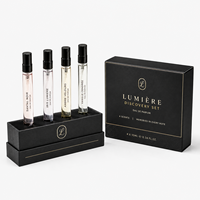 Coffret Cadeau de Parfum de Luxe Personnalisé en Carton Rigide Recyclé avec Fermeture Magnétique, 5ml/10ml, 5 Flacons Décantés