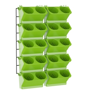 <span class=keywords><strong>Pot</strong></span> de planteur mural en plastique, 3 pièces, bande verticale, forme ronde, pour jardin intérieur - Product Image 3
