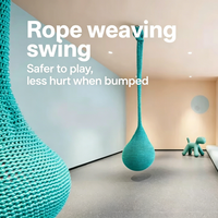 Columpio Colgante Ropecube con Bola de Red Tejida Colorida, Juguete Sensorial para Interiores y Exteriores, Columpio Inflable Seguro