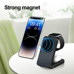 Productos más vendidos 2025 15W <span class=keywords><strong>Cargador</strong></span> rápido 3 en 1 Carga rápida Escritorio Inalámbrico magnético <span class=keywords><strong>para</strong></span> <span class=keywords><strong>iPhone</strong></span> 15 Cargadores multifunción - Product Image 3