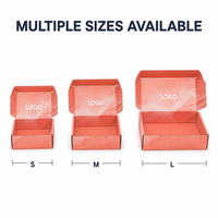Boîte d'expédition en carton ondulé kraft orange corail avec logo personnalisé pour cadeaux, vente au détail et petites entreprises