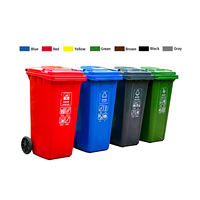 Poubelle de Recyclage Extérieure Préfabriquée en HDPE, Sécurisée, 100L/120L/160L, Couleur Verte, pour Usage Public