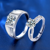 Bijoux de mode bagues en argent sterling 925 diamant classique Moissanite bague de fiançailles pour les amoureux