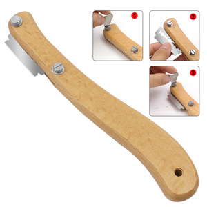Cuchillo para Pan Curvo con Mango <span class=keywords><strong>de</strong></span> Madera Premium y 5 Cuchillas para Panadería, Repostería, Tostadas Francesas, Herramientas <span class=keywords><strong>de</strong></span> Cocina para Hornear - Product Image 3