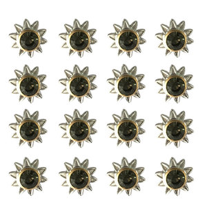 Adornos de diamantes de imitación en forma de estrella, 12 facetas, dorado y rojo, para coser en ropa y accesorios. - Product Image 3