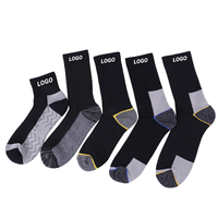 Chaussettes de travail noires, chaudes, respirantes, emballage personnalisé, chaussettes de travail robustes de haute qualité pour homme