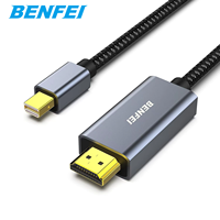 Kabel BENFEI Mini ke HD MI 0.9 Meter 4K 30Hz, Cangkang Aluminium, Jalinan Nilon