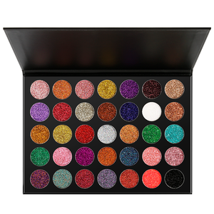 Palette d'ombres à paupières scintillantes pressées à label privé, 35 couleurs, vente chaude de Noël 2021 - Product Image 1