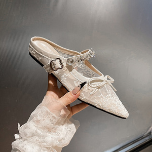 Women Summer <b>Flat</b> Sandals Designer <b>Pointed</b> <b>Toe</b> Mule Fashion Casual <b>Pointed</b> Shoes for Ladies Outdoor Wear Slippers - Product Image 5