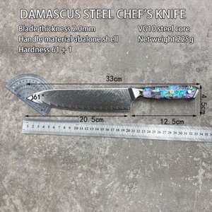 Couteau de chef professionnel de luxe en acier forgé japonais VG10 à 67 couches avec manche en coquille d'ormeau marin, couteau de cuisine - Product Image 3