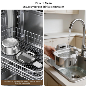 Cat Stainless Steel & Plastic Rechargeable <b>Automatic</b> Waterproof Easy to Clean Pet <b>Water</b> <b>Dispenser</b> - Product Image 4