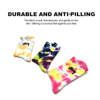 Chaussettes en coton premium à tissage uni et teinture tie-dye, doublure compressive, motif personnalisé, plusieurs couleurs, fabrication OEM ODM
