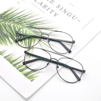 Lunettes rondes unisexes, monture en métal, ultra légères, lunettes de mode avec verres transparents en PC