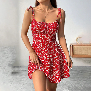 Vestidos de Verano para Mujer, Elegantes y Casuales, con Estampado Floral, Volantes y Tirantes, Producto de Moda - Product Image 1