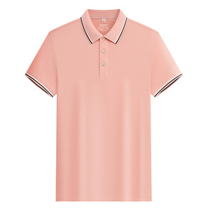 <b>Polo</b> Shirt Solid Color Short Sleeve Contrast Trim Polyester Daily Wear - Product Image 1