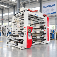 Machine d'impression flexographique à 8 couleurs de type empilable pour ligne de production de films plastiques et d'emballages souples en rouleau