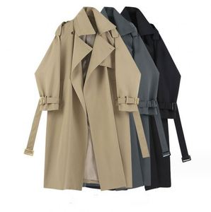 Abrigo de Gabardina de Estilo Británico Elegante de Nuevo Diseño de Otoño, Abrigo Cortavientos de Cintura Alta de Longitud Media para Mujer, Abrigo Informal Entallado - Product Image 1