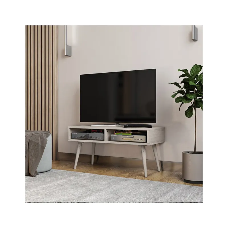 Luxury multifunctional TV rack open shelf storage space cable box, DVD player, video game console and remote control