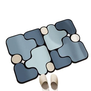 Tapis de bain géométrique coloré en terre de diatomée, antidérapant et absorbant, design minimaliste, forme personnalisée - Product Image 5