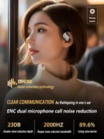 Écouteurs Bluetooth M76 à crochet d'oreille ouvert avec traduction IA, traducteur intelligent face à face 144 langues, suppression du bruit