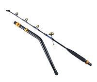 Joran Trolling Lurekiller 80/130lb 1.65/1.5m dengan Ring Guide PAC BAY, untuk Memancing di Laut dan Sungai, Gagang EVA, Karbon, Aksi Medium