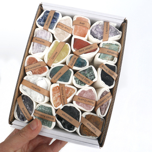 Wholesale Natural Raw Crystal Rough Mixed Color Stone Gift <b>Box</b> with Stone Name - Product Image 2