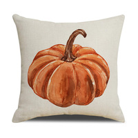 Herbstliche Thanksgiving-Kürbis-Dekokissenhülle aus Polyester mit PP-Baumwollfüllung für Wohnzimmer-Sofakissen
