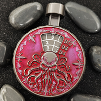 Dadu Polihedral Berputar 7-in-1 Feeron Modern Metal Engraved Cthulhu - Spinner Fidget Ramah Lingkungan dan Tahan Lama untuk DND TRPG RPG