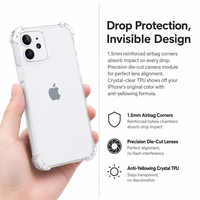 Coque de téléphone souple transparente en TPU avec quatre coins à coussin d'air, découpe précise, antichoc pour IP 15 Pro Max et IP 17 Pro Max