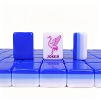 Table de Mahjong en Acrylique Rose et Vert, Personnalisée, avec Tuiles de Mahjong Américaines Bleues Nacre Tortue pour Noël