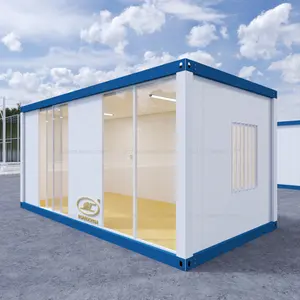 Modular Kontainer Portabel Prefabrikasi Rumah Biru Rumah Kontainer Murah Dom Kontenerowy