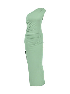 Monospalla verde Sexy abito Casual bella estate abiti Sexy donna Maxi abiti - Product Image 4