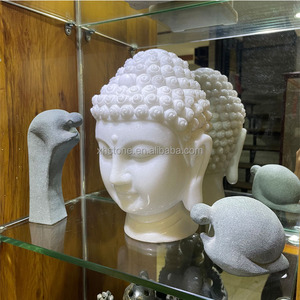 Statue <span class=keywords><strong>de</strong></span> <span class=keywords><strong>tête</strong></span> <span class=keywords><strong>de</strong></span> <span class=keywords><strong>bouddha</strong></span> sculptée <span class=keywords><strong>en</strong></span> <span class=keywords><strong>pierre</strong></span> <span class=keywords><strong>de</strong></span> marbre blanc, taille personnalisée chinoise, décoration extérieure <span class=keywords><strong>de</strong></span> <span class=keywords><strong>jardin</strong></span> Zen - Product Image 4