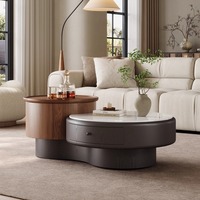Nouvelle table basse ronde en marbre de style minimaliste italien de luxe pour la maison, l'hôtel, l'appartement