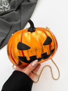 Halloween Kürbis Umhängetasche Frauen Neuheit Geldbörse PU Leder Weiblich Tägliche Handtasche Halloween Kreative Candy Taschen für Kinder - Product Image 5