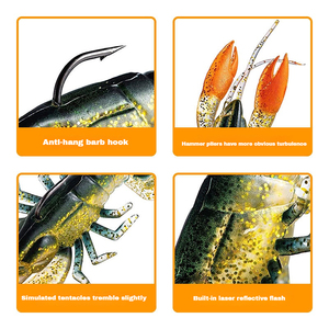 Leurres <span class=keywords><strong>de</strong></span> pêche artificiels pour eau salée, 7cm 12g, crevettes bioniques lestées au plomb, appâts <span class=keywords><strong>de</strong></span> pêche pour crevettes marteau - Product Image 5