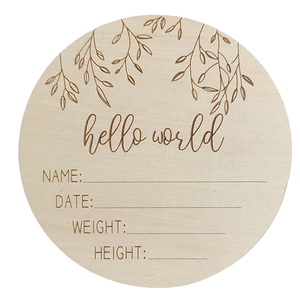 Cartes de développement mensuel en bois pour bébé, accessoires photo « Hello World » pour nouveau-né, disques d'annonce de naissance, souvenir de croissance mensuelle, décoration de chambre d'enfant - Product Image 5