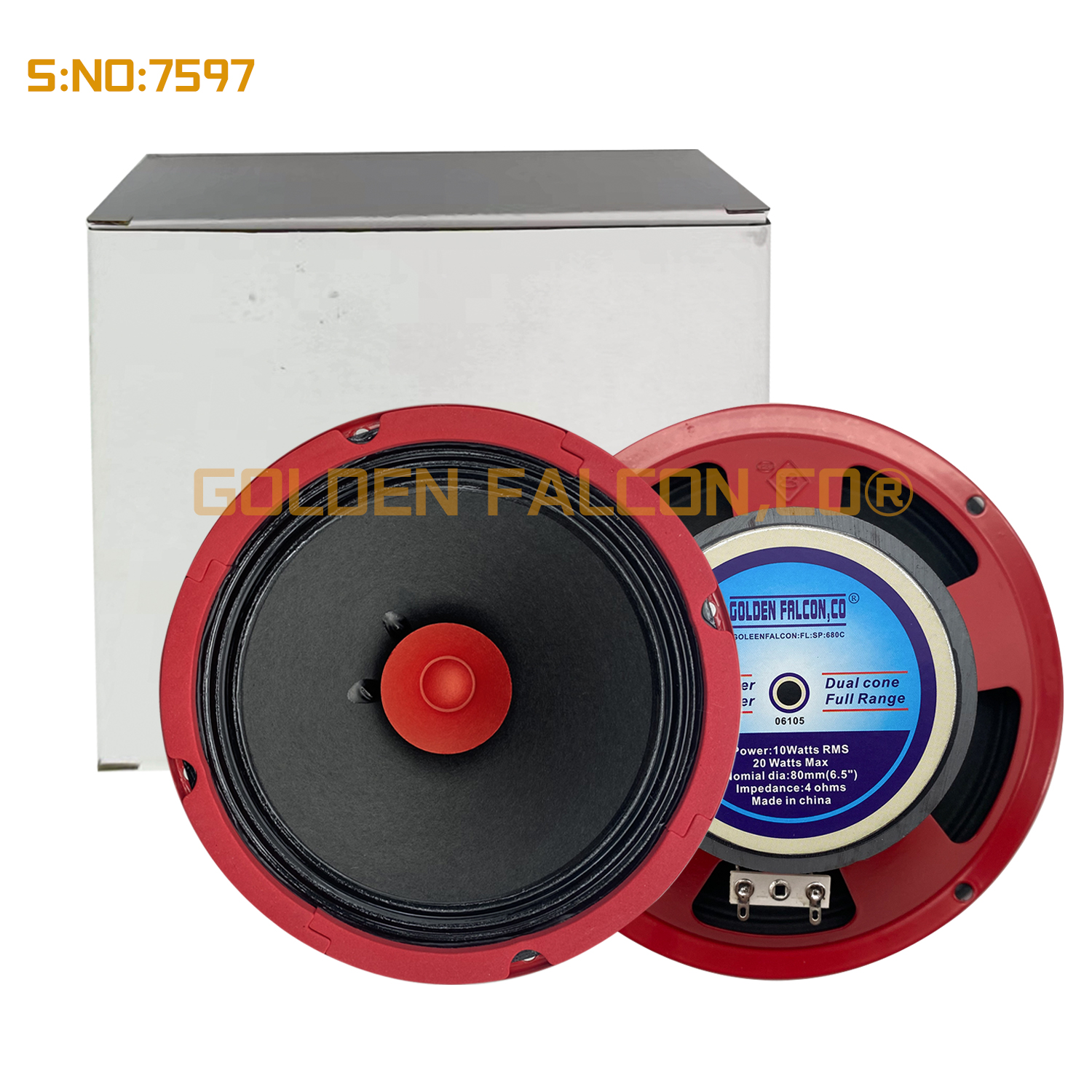 6.5inch 20w Car Dual-Cone Speaker with Tweeter - Golden Falcon