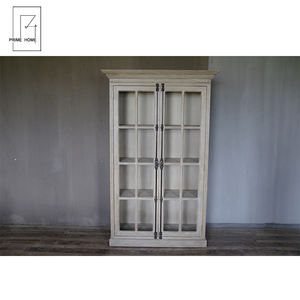 Libreria per porte in vetro di quercia naturale a battente in stile francese per mobili per la casa all'ingrosso - Product Image 6