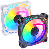 Ventilador de PC ZF120 ARGB de 120 mm, Blanco, con Rodamiento Fluido PWM, Espejo Infinito, 20dBA Silencioso, Sincronización de 5V, para Juegos, Venta al Por Mayor, Proveedor OEM