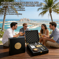 Ensemble de fumage de whisky sur le thème de Palm Jumeirah, personnalisé OEM, ensemble de barware de luxe, coffret cadeau d'entreprise haut de gamme, cadeau pour bar, restaurant, bar à cocktails