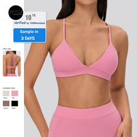 Sport Bra Wanita Sensasi Tanpa Kawat dengan Tali Silang di Punggung - Bernapas, Cepat Kering, untuk Yoga, Lari, dan Gym, Dilengkapi Bantalan yang Dapat Dilepas
