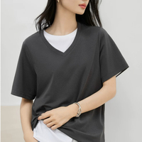 ZZH YF2781 Kaos Wanita Lengan Pendek Versi Korea Pinggang Tinggi Kasual Serbaguna Musim Panas