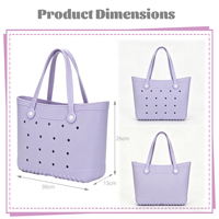 Sac fourre-tout en EVA color-block DIY avec sangle, portable et polyvalent, en silicone, grand sac à ouverture supérieure, étanche, pour toutes les saisons